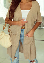 Load image into Gallery viewer, Dolman Half Sleeve Pocketed Long Cardigan

