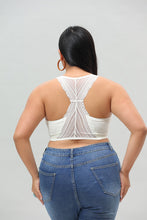 Load image into Gallery viewer, Plus Size Seamless Front Lace Racerback Bralette – Soft Stretch Fit
