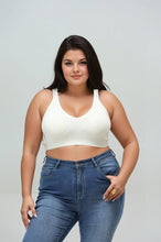 Load image into Gallery viewer, Plus Size Seamless Front Lace Racerback Bralette – Soft Stretch Fit
