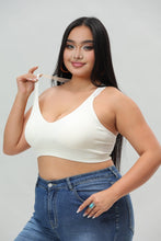 Load image into Gallery viewer, Plus Size Seamless Front Lace Racerback Bralette – Soft Stretch Fit
