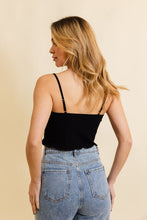 Load image into Gallery viewer, Daisy Embroidered Ribbed Lettuce Edge Brami 🌼
