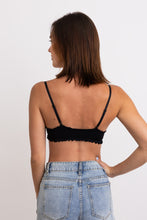 Load image into Gallery viewer, Seamless Lettuce Edge Bow Tie Triangle Bralette 🥬

