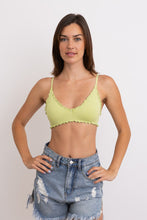 Load image into Gallery viewer, Seamless Lettuce Edge Bow Tie Triangle Bralette 🥬
