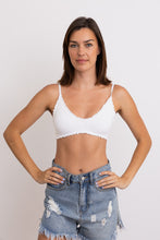 Load image into Gallery viewer, Seamless Lettuce Edge Bow Tie Triangle Bralette 🥬
