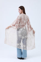 Load image into Gallery viewer, Contrast Mesh Cotton Lace Kimono
