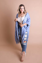 Load image into Gallery viewer, Tie Dye Frayed Kimono Kimonos
