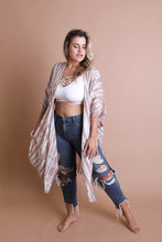 Load image into Gallery viewer, Tie Dye Frayed Kimono Kimonos
