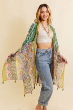 Load image into Gallery viewer, Free Spirit Cinched Sleeve Paisley Kimono
