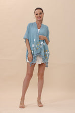 Load image into Gallery viewer, Floral Embroidered Tassel Hem Kimono Cardigan
