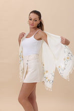 Load image into Gallery viewer, Floral Embroidered Tassel Hem Kimono Cardigan
