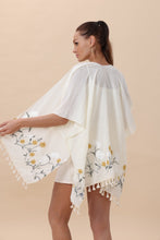 Load image into Gallery viewer, Floral Embroidered Tassel Hem Kimono Cardigan
