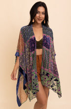 Load image into Gallery viewer, Boho Bliss Burnout Velvet Kimono Cobalt
