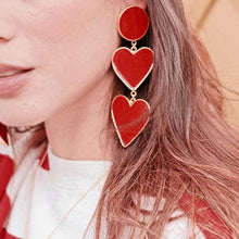 Load image into Gallery viewer, ClaudiaG 2 Red Heart Earrings
