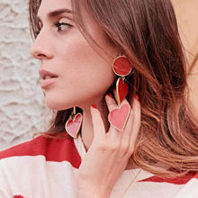 Load image into Gallery viewer, ClaudiaG 2 Red Heart Earrings
