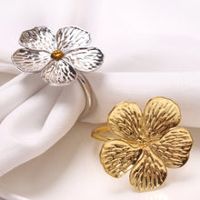 Load image into Gallery viewer, ClaudiaG 5 Leaf Flower Napkin Ring -Set of 6

