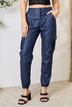 Load image into Gallery viewer, ClaudiaG Kristen Faux Leather Cargo Joggers
