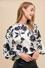 Load image into Gallery viewer, Annie Wear Frill Printed Balloon Sleeve Blouse
