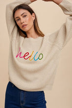 Load image into Gallery viewer, Annie Wear HELLO Embroidered Raglan Sleeve Sweater
