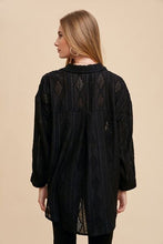 Load image into Gallery viewer, Annie Wear Openwork Button Down Drop Shoulder Shirt
