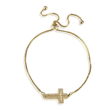 Load image into Gallery viewer, ClaudiaG Cross Bracelet -Gold
