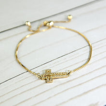 Load image into Gallery viewer, ClaudiaG Cross Bracelet -Gold

