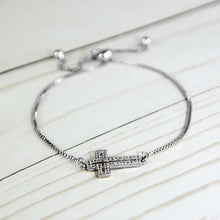 Load image into Gallery viewer, ClaudiaG Cross Bracelet -Silver
