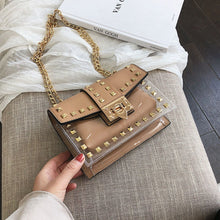 Load image into Gallery viewer, ClaudiaG Betty Shoulder Bag -Clear/Tan
