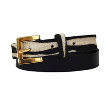 Load image into Gallery viewer, ClaudiaG Sophia Genuine Leather &amp; Cowhide Belt -Black
