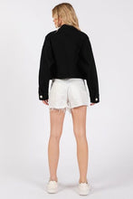 Load image into Gallery viewer, bytos Button Down Cropped Denim Jacket with Patch Pockets
