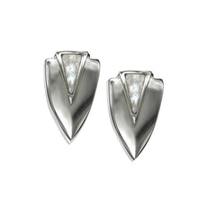 Load image into Gallery viewer, ClaudiaG Chevron Earrings- Silver
