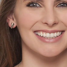 Load image into Gallery viewer, ClaudiaG Chevron Earrings- Silver
