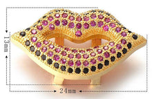 Load image into Gallery viewer, Colored Stones Lips Charm
