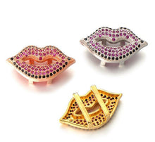 Load image into Gallery viewer, Colored Stones Lips Charm
