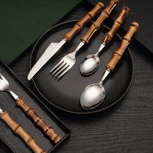 Load image into Gallery viewer, ClaudiaG Bamboo Flatware -Place Set of 4

