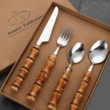 Load image into Gallery viewer, ClaudiaG Bamboo Flatware -Place Set of 4
