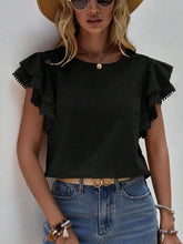Load image into Gallery viewer, ClaudiaG Denise Ruffle Cap Sleeve Blouse
