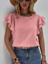 Load image into Gallery viewer, ClaudiaG Denise Ruffle Cap Sleeve Blouse
