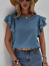Load image into Gallery viewer, ClaudiaG Denise Ruffle Cap Sleeve Blouse
