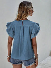 Load image into Gallery viewer, ClaudiaG Denise Ruffle Cap Sleeve Blouse
