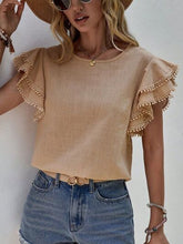Load image into Gallery viewer, ClaudiaG Denise Ruffle Cap Sleeve Blouse
