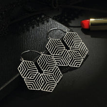 Load image into Gallery viewer, ClaudiaG Hex -Silver Earrings
