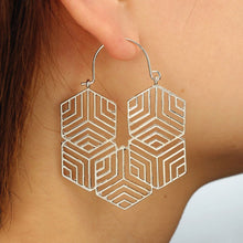 Load image into Gallery viewer, ClaudiaG Hex -Silver Earrings
