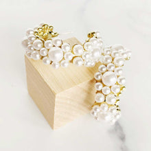 Load image into Gallery viewer, ClaudiaG Pearl Flower Hoops
