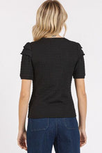 Load image into Gallery viewer, Mittoshop Textured Round Neck Short Sleeve Blouse
