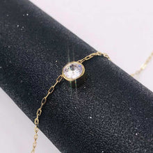 Load image into Gallery viewer, ClaudiaG Stainless Steel  Gold Solitaire Necklace
