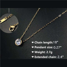Load image into Gallery viewer, ClaudiaG Stainless Steel Gold Solitaire Necklace
