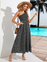 Load image into Gallery viewer, Printed Single Shoulder Midi Dress-
