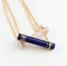 Load image into Gallery viewer, ClaudiaG Quartz Cylinder Necklace
