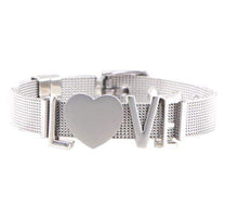 Load image into Gallery viewer, Stainless Steel Slider Bracelet -Silver
