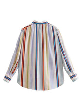Load image into Gallery viewer, ClaudiaG Striped Lantern Sleeve Shirt

